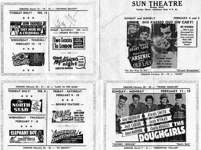 Sun Theater - 1944 Flyer From Bangor Historical Society (newer photo)
